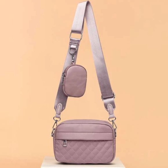 Handbags - New quilted crossbody w/ coin purse, guitar strap